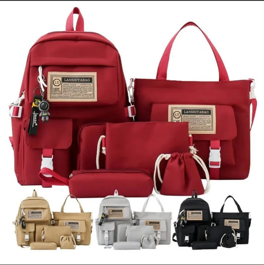 5 IN 1 SCHOOL BAGS TRAVEL BAG SET
