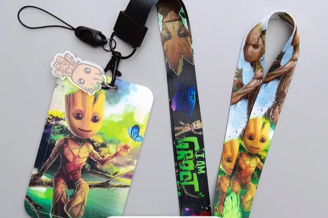 CARTOON CARACTER I.D CARD HOLDER WITH LANYARD AND PENDANT.