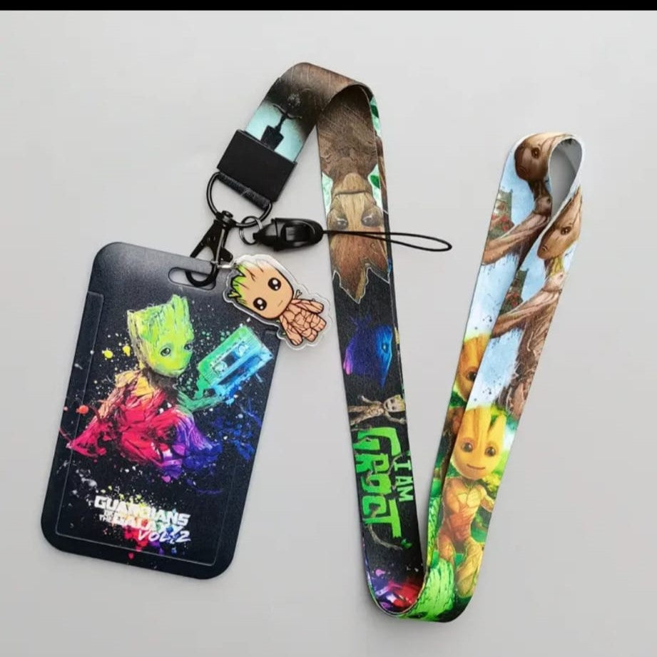 CARTOON CARACTER I.D CARD HOLDER WITH LANYARD AND PENDANT.