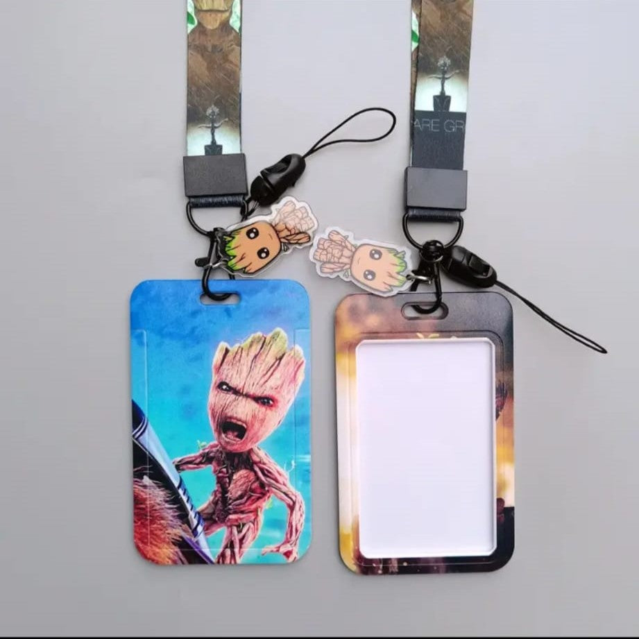 CARTOON CARACTER I.D CARD HOLDER WITH LANYARD AND PENDANT.