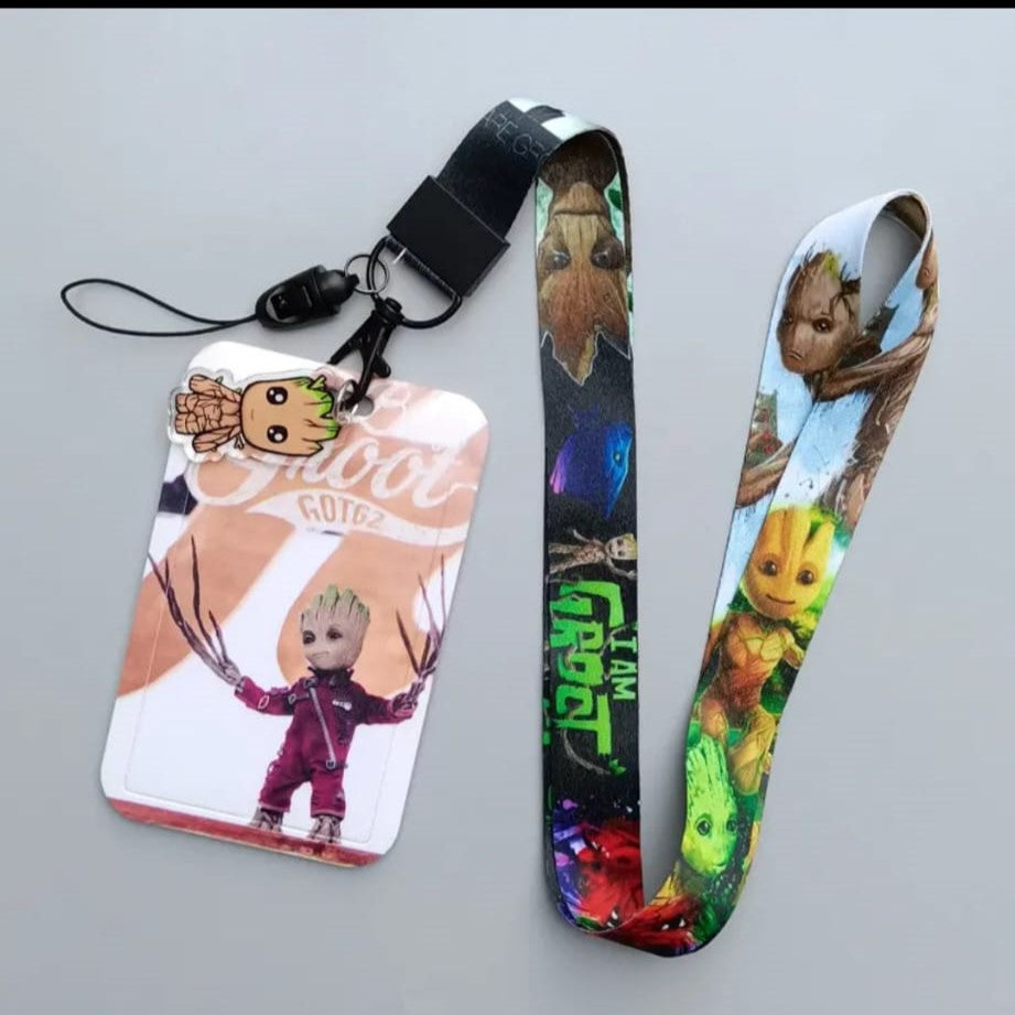 CARTOON CARACTER I.D CARD HOLDER WITH LANYARD AND PENDANT.
