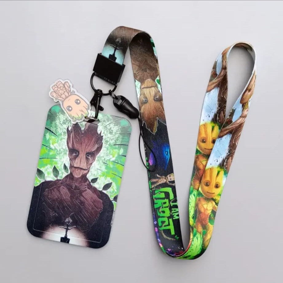 CARTOON CARACTER I.D CARD HOLDER WITH LANYARD AND PENDANT.