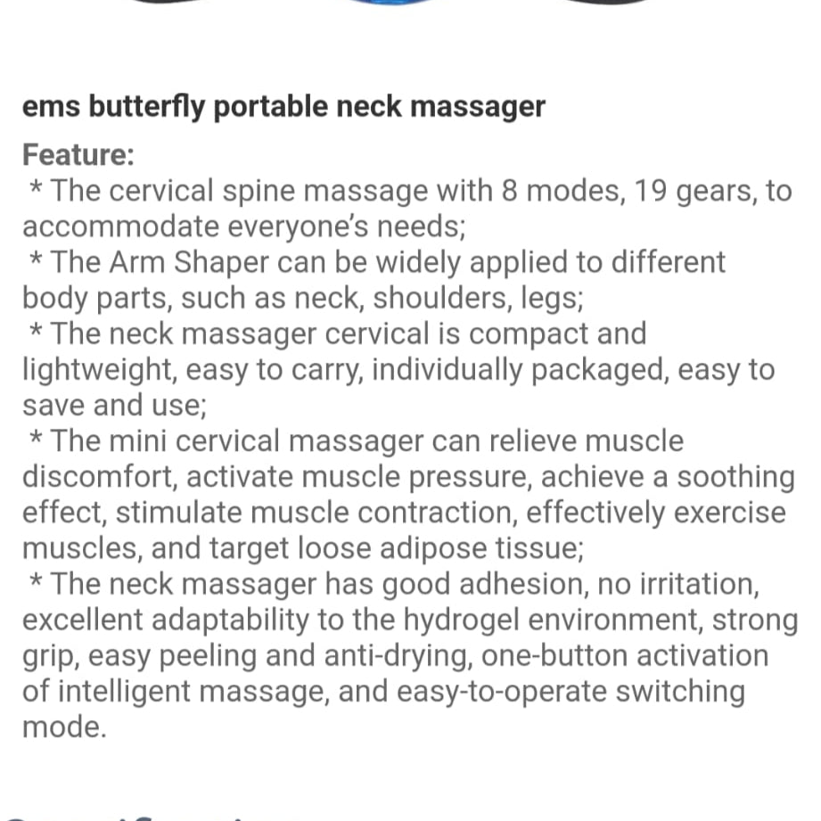 PORTABLE RECHARGABLE BUTTERFLY MASSAGE