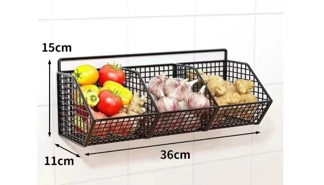 Fruit basket kitchen_multipurpose hanging wire fruit  basket/organizer.