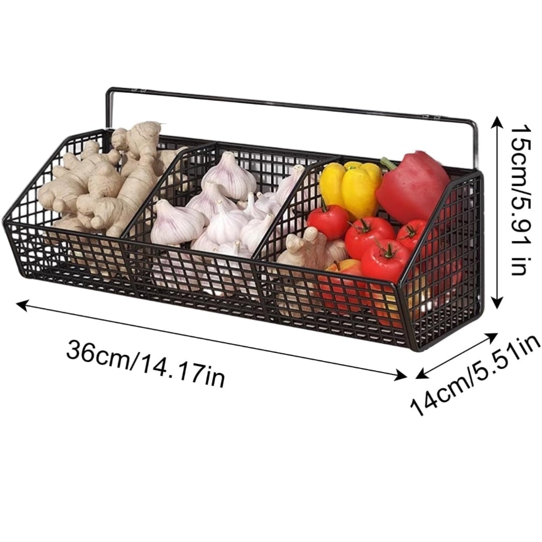 Fruit basket kitchen_multipurpose hanging wire fruit  basket/organizer.