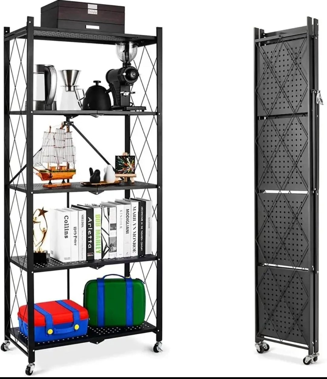 5 TIRE FOLDING SHELVES (white)