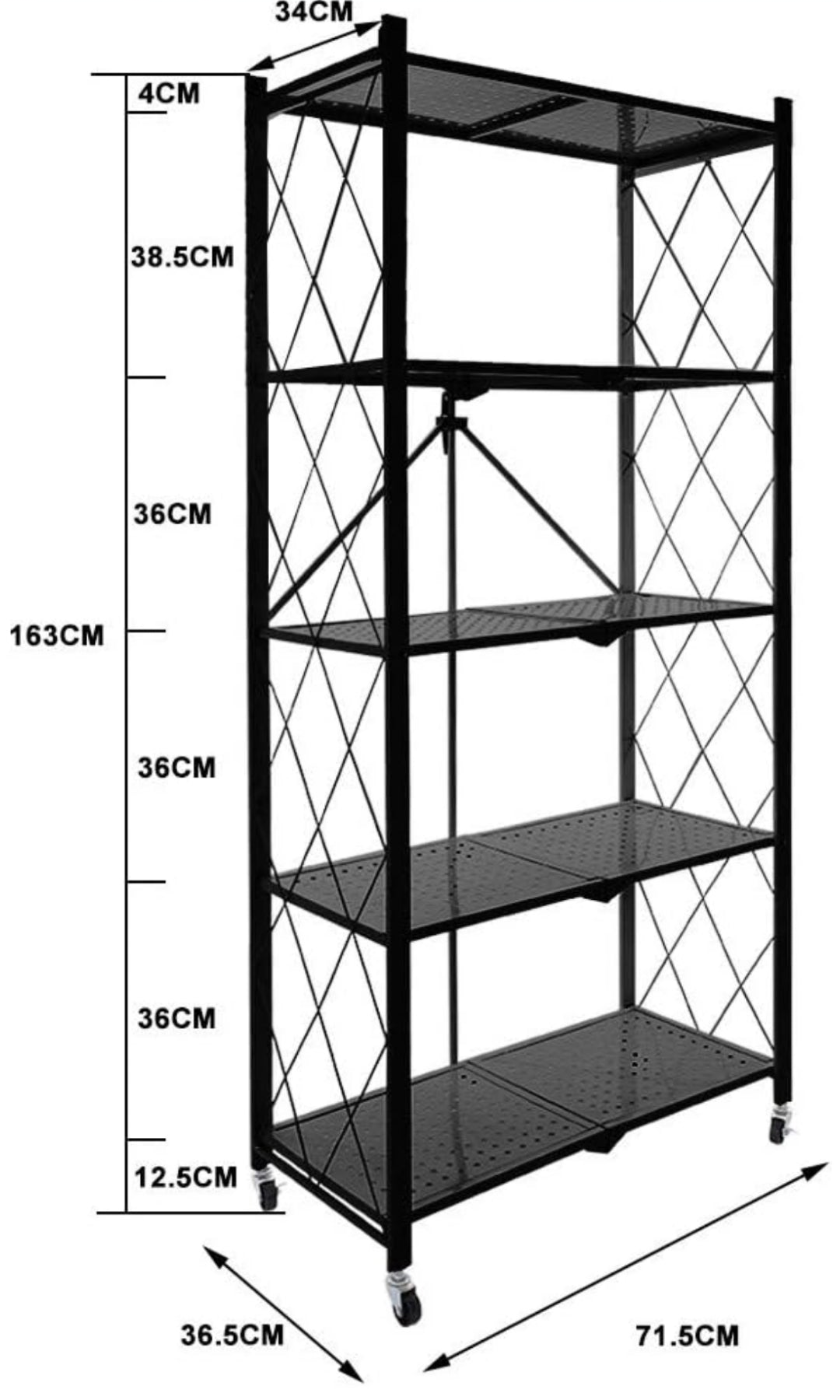 5 TIRE FOLDING SHELVES (white)