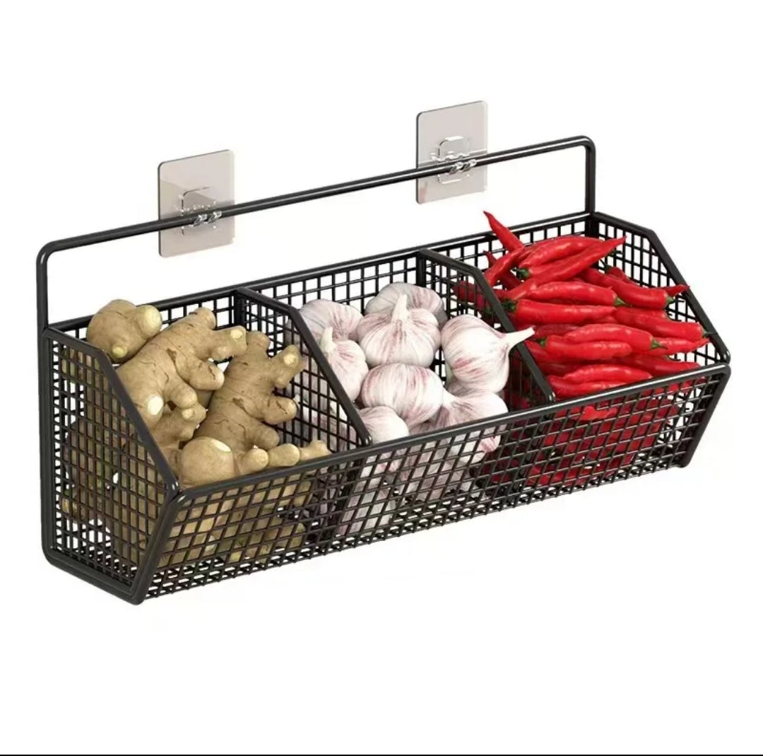 Fruit basket kitchen_multipurpose hanging wire fruit  basket/organizer.