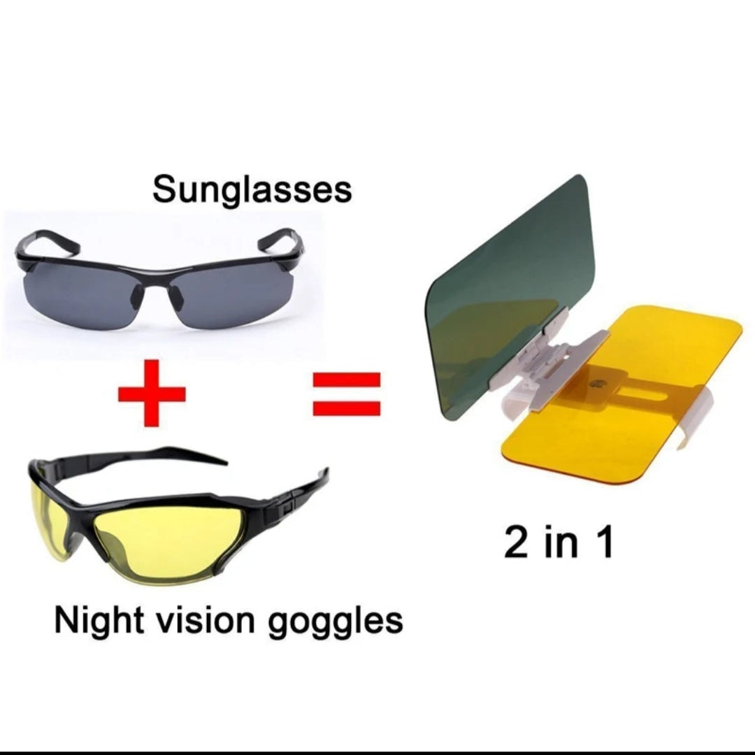 VEHICLE SUN VISOR NIGHT DRIVING ANTI GLARE.